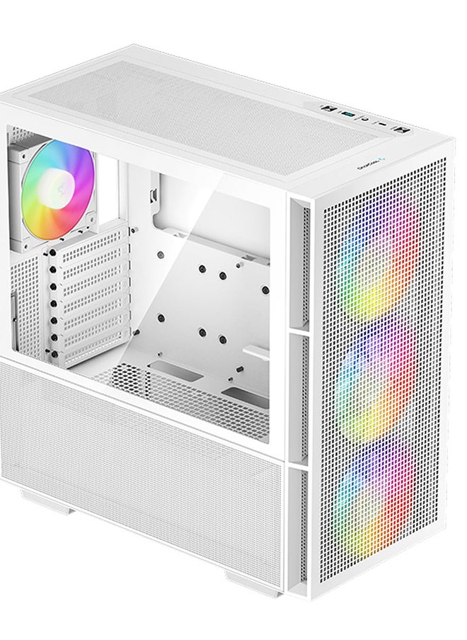 CH560 Mid-Tower Computer Case/Gaming Cabinet - White | Support Mini-ITX/Micro-ATX/ATX/E-ATX | Pre-Installed 3 x 140mm ARGB Front Fans and 1 x 120mm ARGB Rear Fan - R-CH560-WHAPE4-G-1