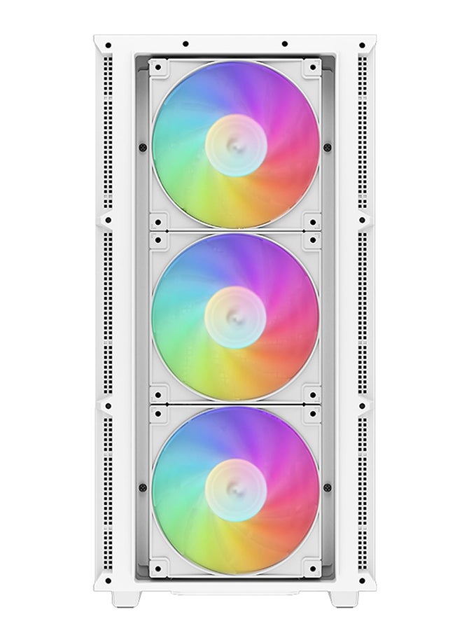 DEEPCOOL CH560 Mid-Tower Computer Case/Gaming Cabinet - White | Support Mini-ITX/Micro-ATX/ATX/E-ATX | Pre-Installed 3 x 140mm ARGB Front Fans and 1 x 120mm ARGB Rear Fan - R-CH560-WHAPE4-G-1  - Image 3