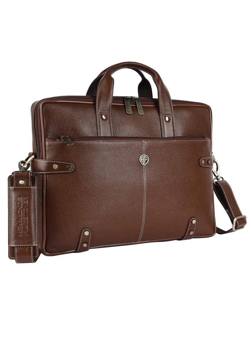 HAMMONDS FLYCATCHER Laptop Bag for Men Leather Travel & Office Bag Fits Up to 16 Inch Laptop/MacBook Brushwood Stylish Crossbody Handbags with Adjustable Shoulder Straps