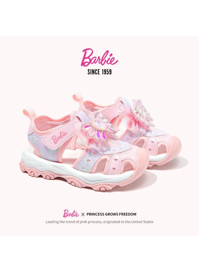 Barbie Girls' Sandals, Casual Outdoor Beach Summer Princess Closed-toe Sports Sandals Da6309 Pink Size 28 - Image 4