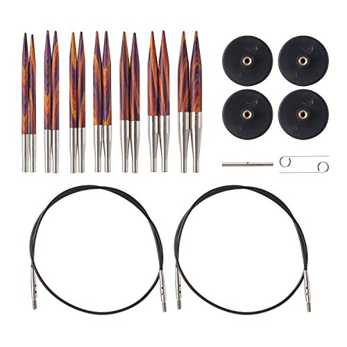 KnitPicks Knit Picks Options 2-3/4" Short Tip Interchangeable Wood Knitting Needle Set (Radiant) - Image 1