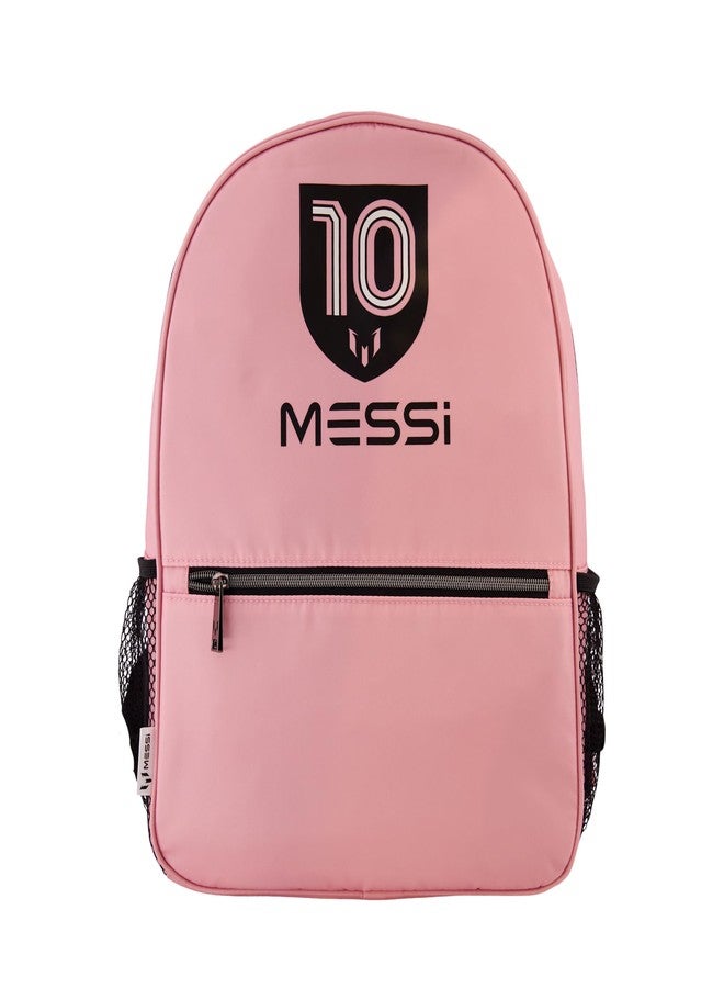 Messi Boys' Lifestyle Backpack Girls, Bookbag with Pockets & Adjustable Straps, Pink/Black, One Size - Image 1