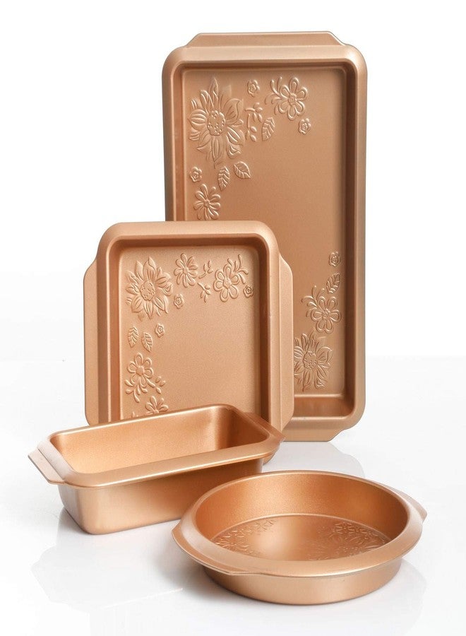 Gibson 112020.04 Country Kitchen 4 pc Embossed Nonstick Bakeware Set, 4 piece, Copper - Image 1