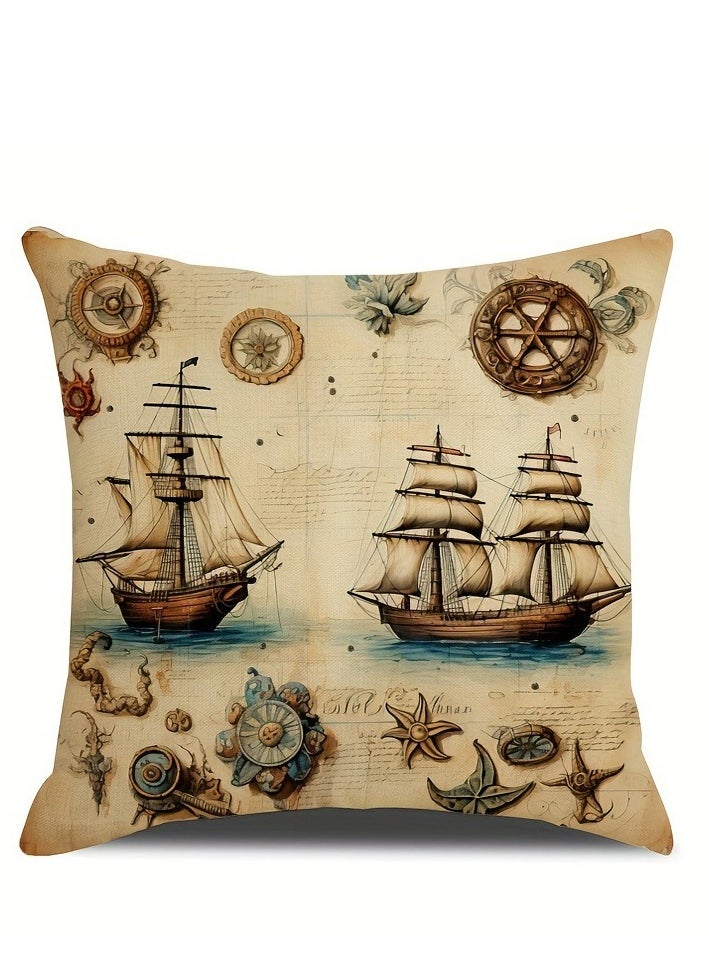 Mordely 4-piece Childhood Sailing Dream Series Holiday Decorative Throw Pillow Covers  - Image 4