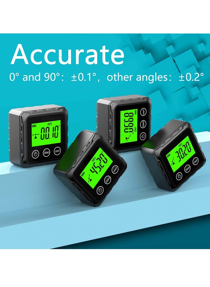 KASTWAVE Magnetic Digital Angle Finder, Compact LED Digital Angle Gauge & Level Tool, Measures 4 of 90 Degree Ranges, Essential Woodworking, Electrical, Plumbing & Carpenter Tools - Image 2