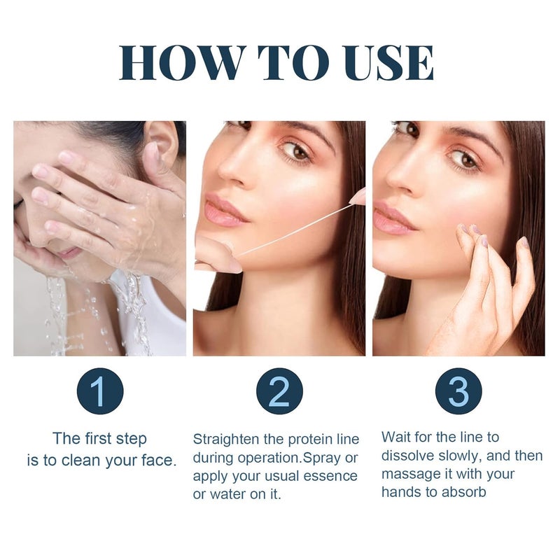 klarako Protein Thread Lifting 5 Pieces Protein Thread Lifting Set Absorbable Soluble Deeply Moisturize Wrinkle Remove Skin Care Protein Thread, Set Face Ready to Use Strips - Image 4