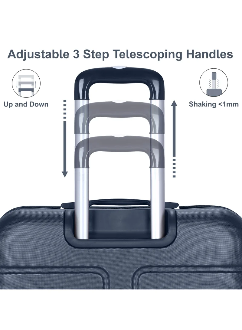 SENATOR Hard Case Travel Bag Large Checked Luggage Trolley ABS Lightweight Suitcase with 4 Spinner Wheels A1012 Navy Blue