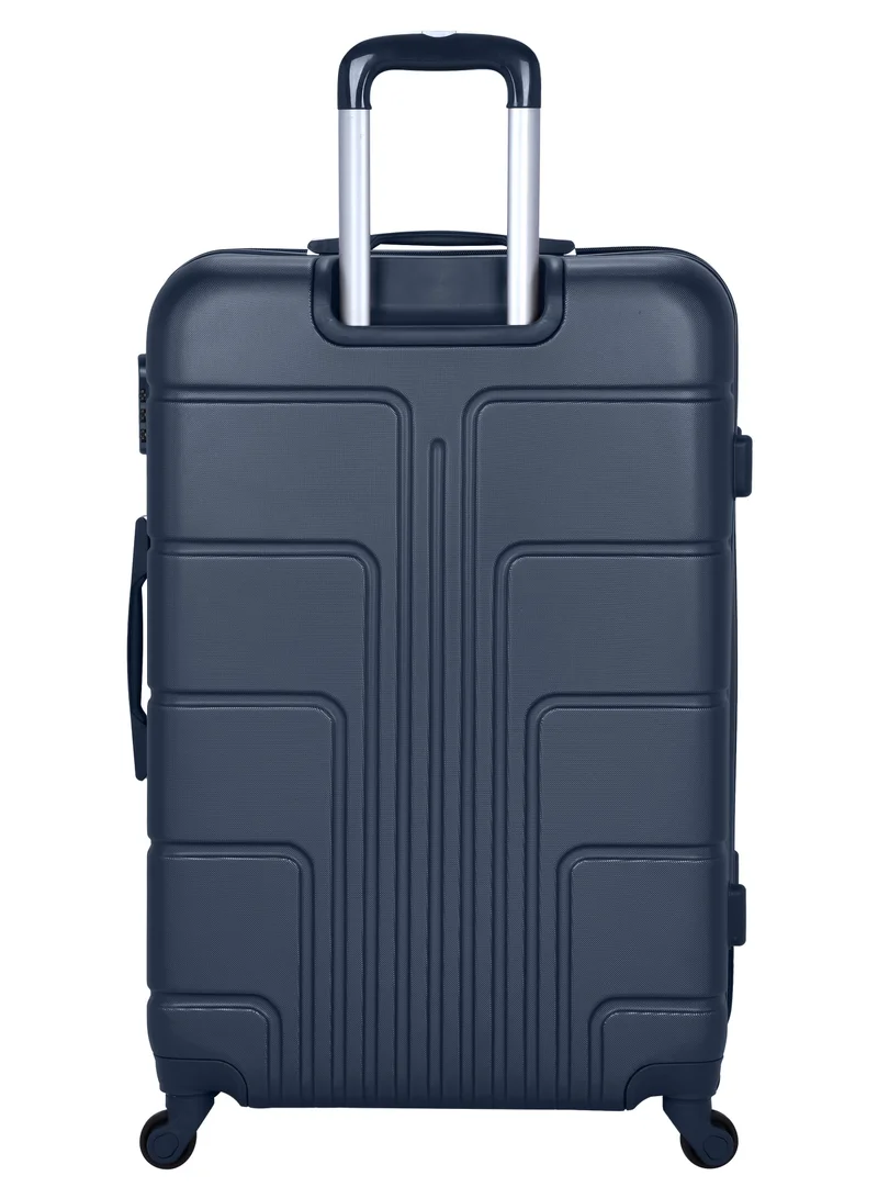 SENATOR Hard Case Travel Bag Large Checked Luggage Trolley ABS Lightweight Suitcase with 4 Spinner Wheels A1012 Navy Blue