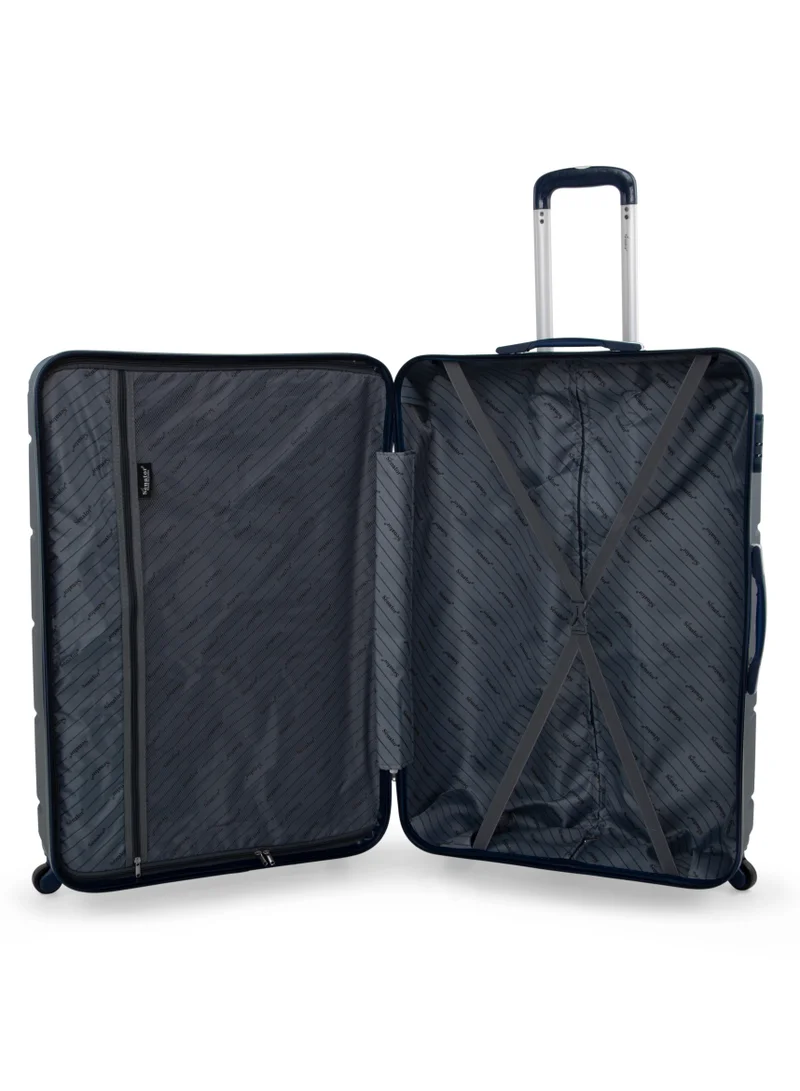SENATOR Hard Case Travel Bag Large Checked Luggage Trolley ABS Lightweight Suitcase with 4 Spinner Wheels A1012 Navy Blue
