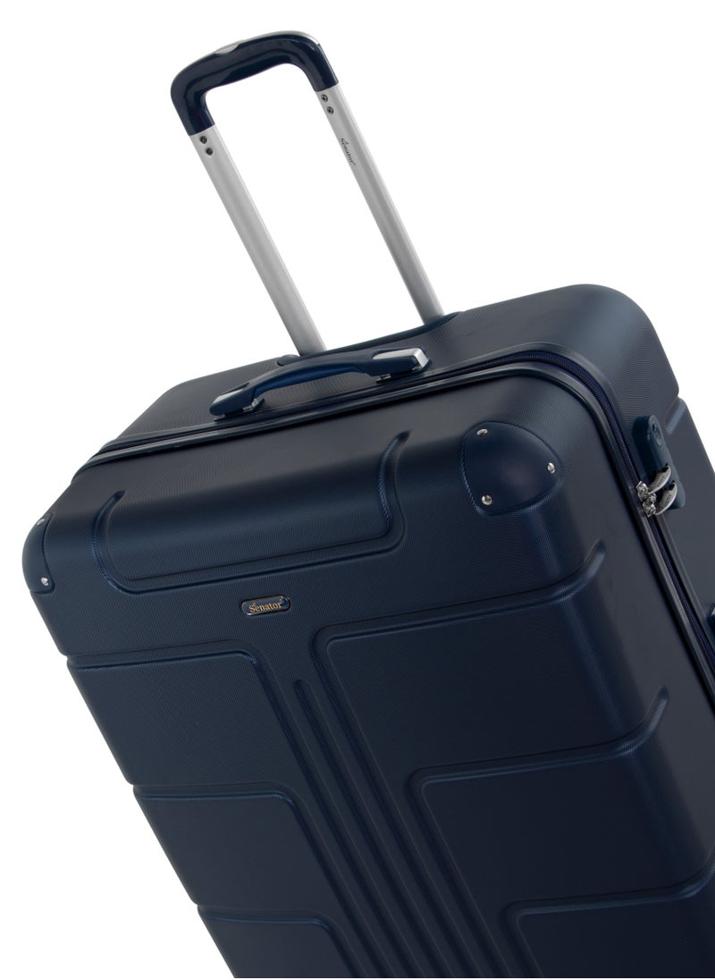 SENATOR - Hard Case Travel Bag Large Checked Luggage Trolley ABS Lightweight Suitcase with 4 Spinner Wheels A1012 Navy Blue - Image 1