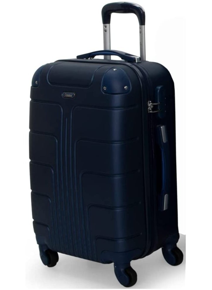 SENATOR - Hard Case Travel Bag Large Checked Luggage Trolley ABS Lightweight Suitcase with 4 Spinner Wheels A1012 Navy Blue - Image 1
