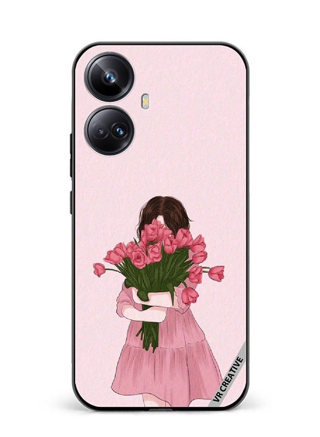 VR CREATIVE Protective Case Cover For Realme 10 Pro Plus Girl Hugging Bouquet Design Multicolour - Image 1