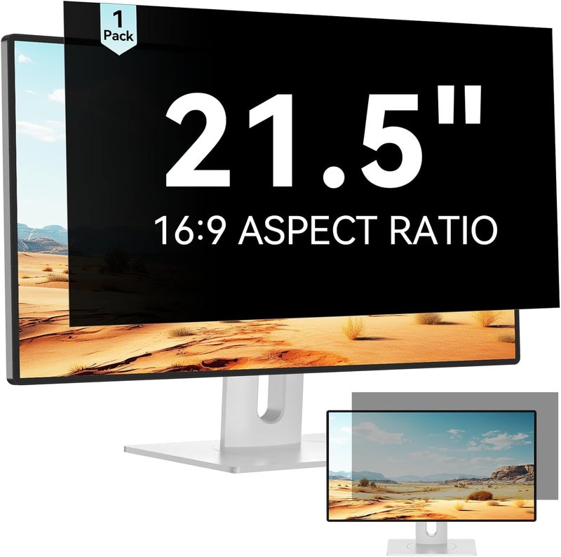 Mamol Privacy Screen for Computer Monitor 21.5 Inch 16:9 Aspect Ratio, Anti-Blue Light and Anti Glare Removable 21.5 in Privacy Screen Filter, for Computers/Desktops Privacy Protection Filter - Image 1