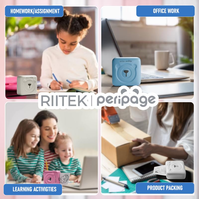 RIITEK PeriPage Inkless Pocket Printer; Wireless Bluetooth Portable Thermal Printer with Paper Roll for Picture, Label, Memo, Receipt Printing (White)(1 Year Warranty) - Image 4