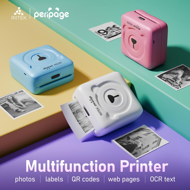 RIITEK PeriPage Inkless Pocket Printer; Wireless Bluetooth Portable Thermal Printer with Paper Roll for Picture, Label, Memo, Receipt Printing (White)(1 Year Warranty) - Image 2