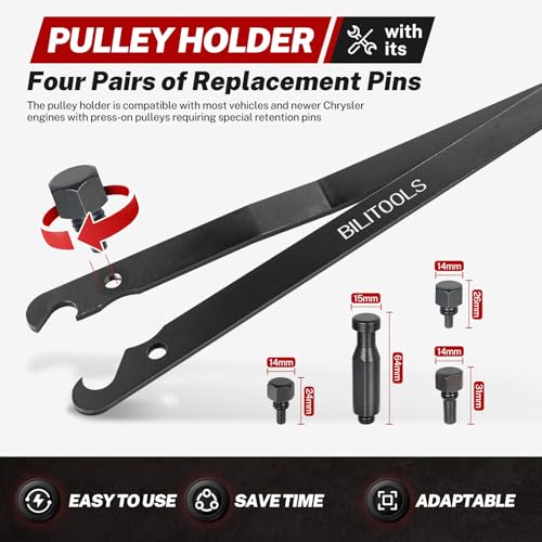 BILITOOLS مجموعة أدوات إزالة قفل المروحة BILITOOLS، مجموعة مفاتيح قفل المروحة 22 36 40 47 51 مم مع حامل البكرة - Image 5