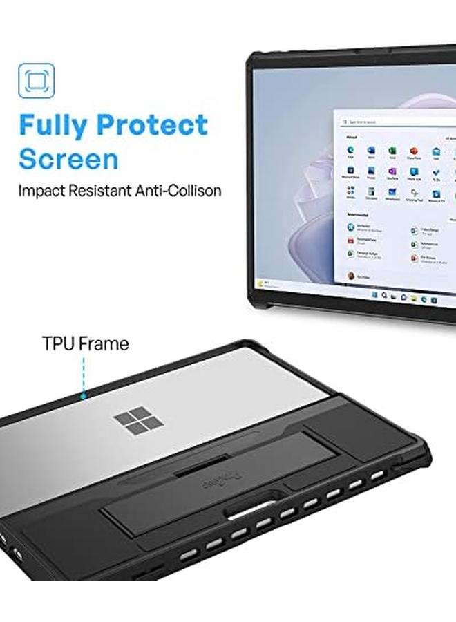 Procases For Microsoft Surface Pro 9 13" 2022 Rugged Case Shockproof Protective Hard Case Cover Built In Hand Strap Compatible With Type Cover Keyboard For 13 Inch Surface Pro 9 Black - Image 5
