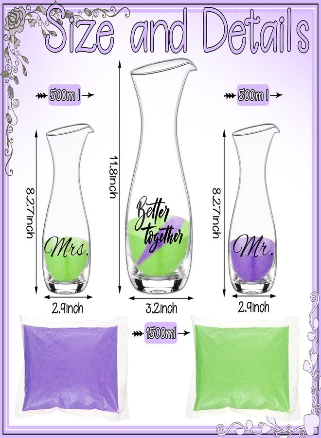 Irenare Unity Sand for Wedding Ceremony Set, Include Vase, Sand, Cork Stopper for Weddings Engagement Anniversary(Blue and Green,Better Together) - Image 3