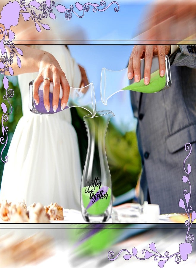 Irenare Unity Sand for Wedding Ceremony Set, Include Vase, Sand, Cork Stopper for Weddings Engagement Anniversary(Blue and Green,Better Together) - Image 2