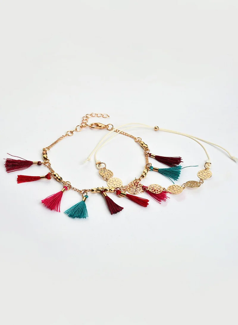 SOHI Set Of 2 Designer Artificial Anklet Jewellery