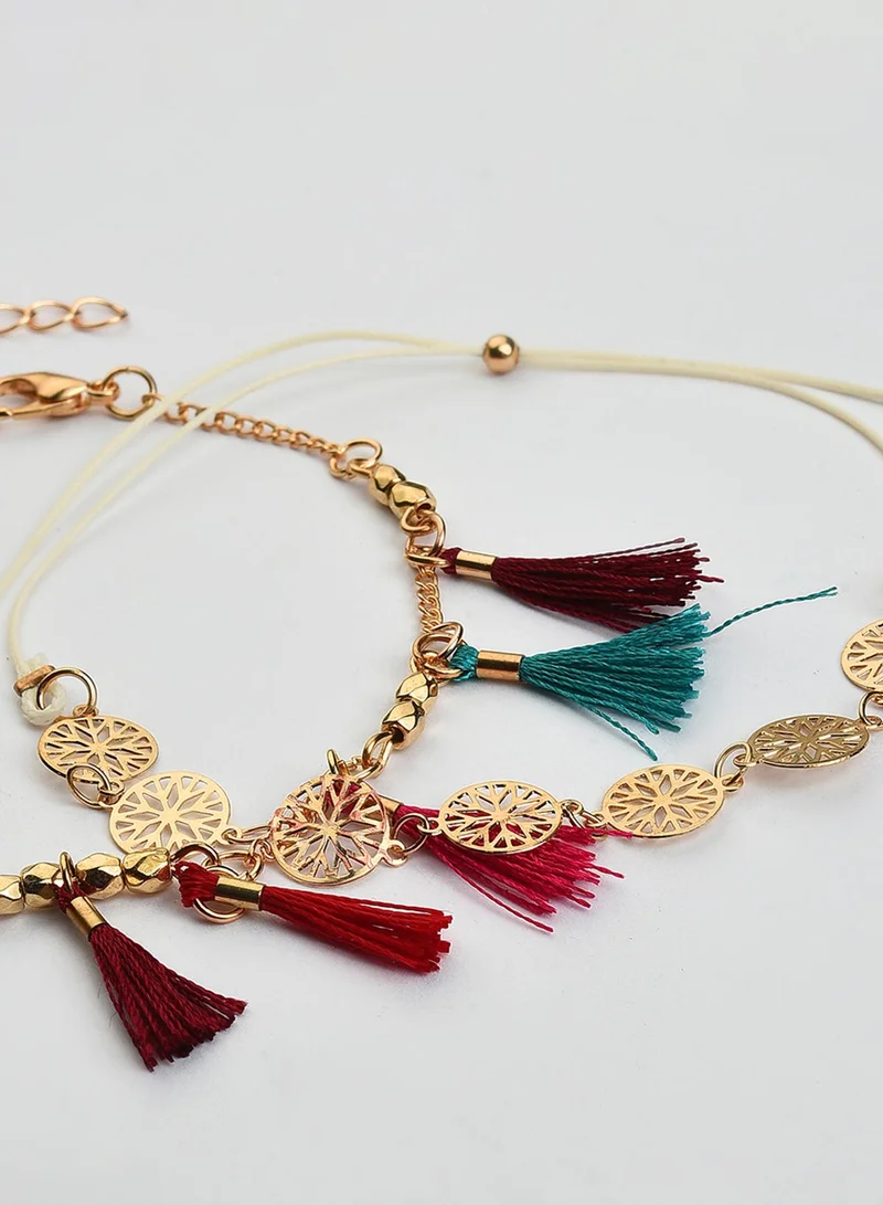 SOHI Set Of 2 Designer Artificial Anklet Jewellery