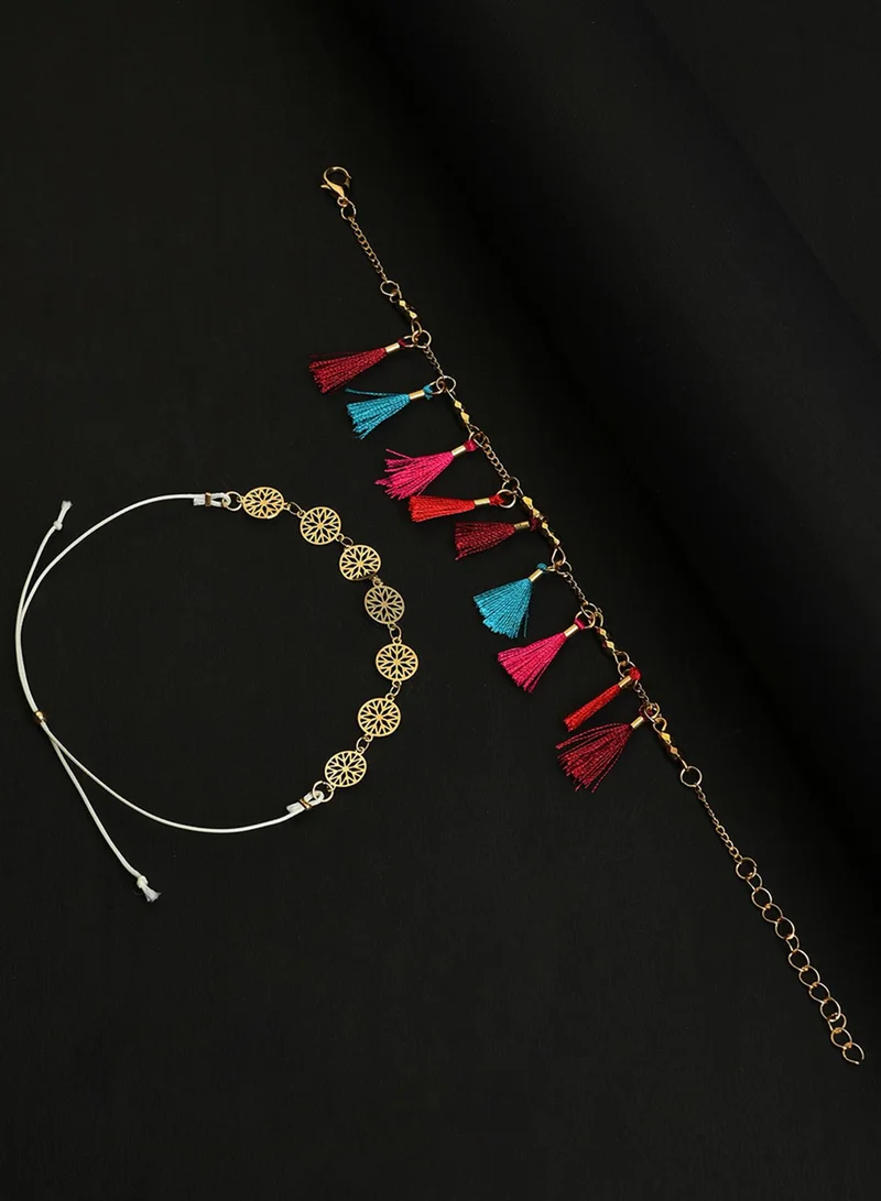 SOHI Set Of 2 Designer Artificial Anklet Jewellery