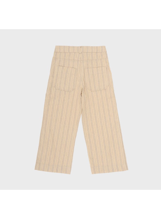 Zara Kids' Stylish British Retro Color-block Striped Straight Leg Casual Pants - Image 3