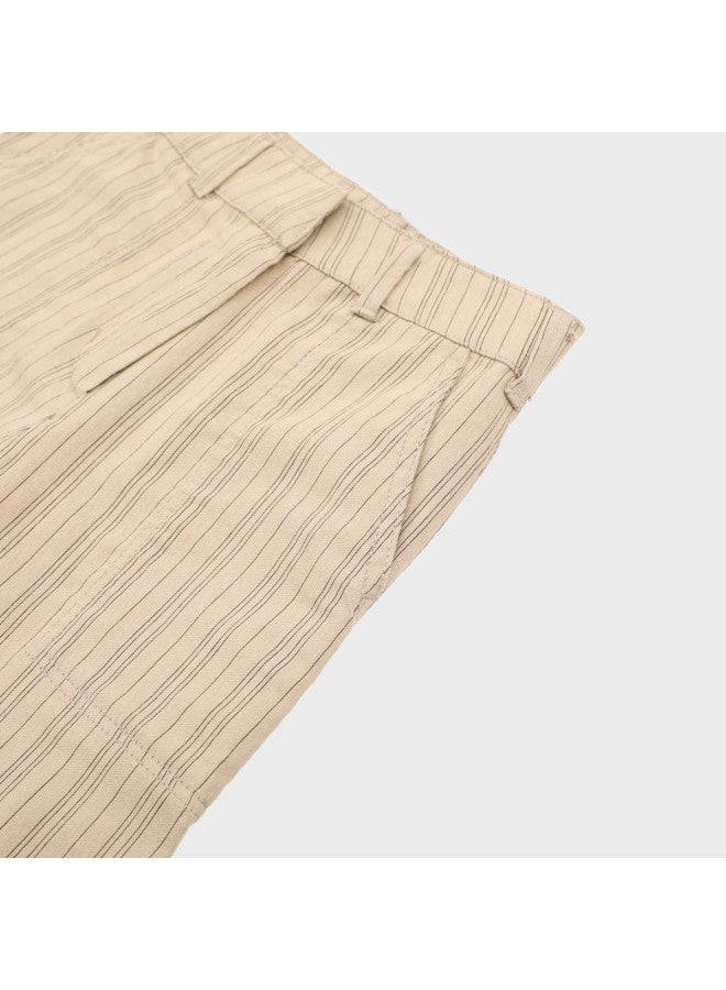 Zara Kids' Stylish British Retro Color-block Striped Straight Leg Casual Pants - Image 5