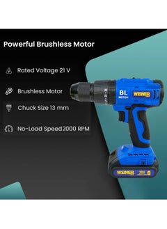 WINNER Cordless Brushless Drill 20V 2X Li-ion Battery Fast Charge 2000rpm Brushless Motor Drilling Electric Screwdriver BCD20V - pzsku/Z4A010F195CC74885BB46Z/45/_/1726652596/9746219b-0365-4591-aef5-d700a0d4624a