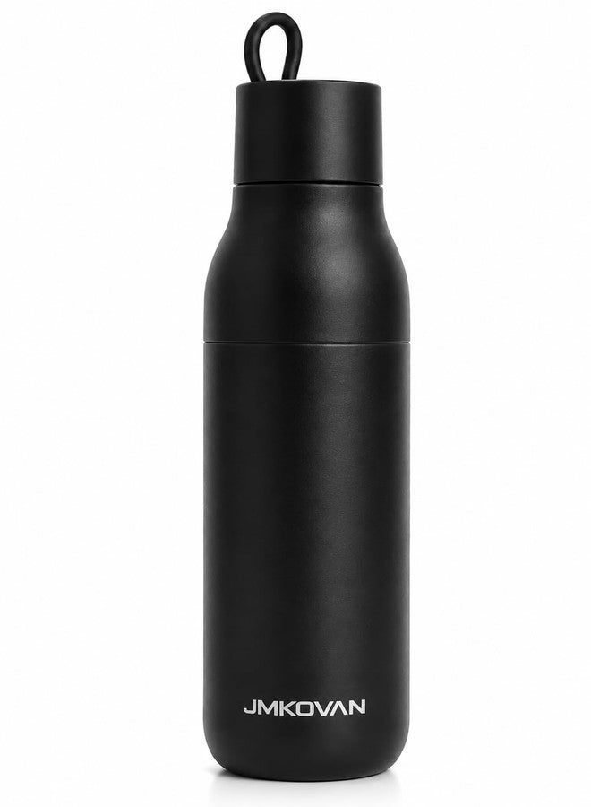 Slim insulated Stainless Steel Water Bottle with Handle, Vacuum Double Wall, Leakproof Lid, Fits Car Cup Holder, Minimalist Design (1-pack) - Image 1