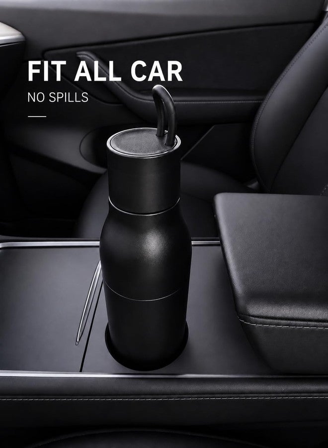 Slim insulated Stainless Steel Water Bottle with Handle, Vacuum Double Wall, Leakproof Lid, Fits Car Cup Holder, Minimalist Design (1-pack) - Image 3