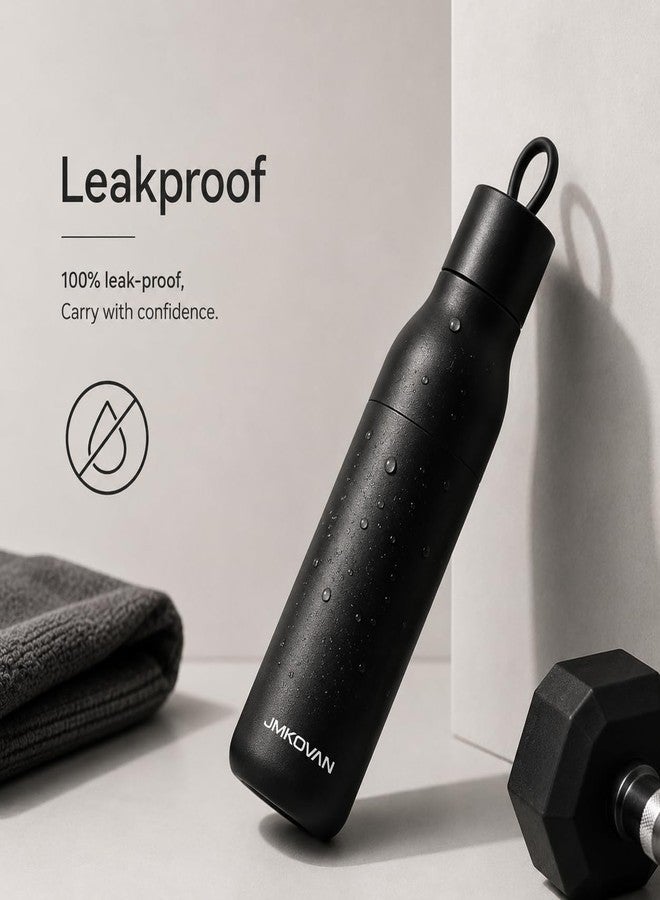 Slim insulated Stainless Steel Water Bottle with Handle, Vacuum Double Wall, Leakproof Lid, Fits Car Cup Holder, Minimalist Design (1-pack) - Image 4
