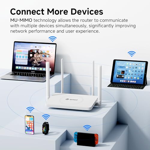 U-SPEED AC1200 WiFi Router Dual Band Wireless Internet Router, Wireless Speed Up to 1.2 Gbps, Gigabit Ethernet Ports, Support Bridge/Repeater Mode, Guest Network, IPV6, EasyMesh, Parental Controls - Image 3