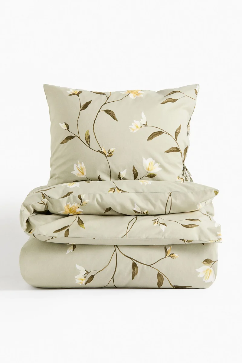 اتش اند ام طقم غطاء لحاف فردي من القطن