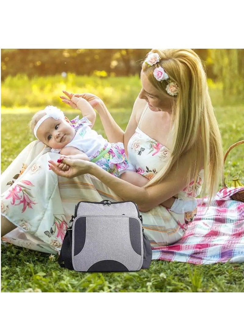XiuWoo 2 in 1 Multifunctional Portable Kids Baby Booster Seat, High Chair, Mother bag, Nappy Storage Bag and Baby Travel Diaper Bag with Handy Storage Compartments and Safety Harness  - Image 5