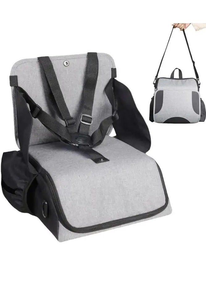 XiuWoo 2 in 1 Multifunctional Portable Kids Baby Booster Seat, High Chair, Mother bag, Nappy Storage Bag and Baby Travel Diaper Bag with Handy Storage Compartments and Safety Harness  - Image 2