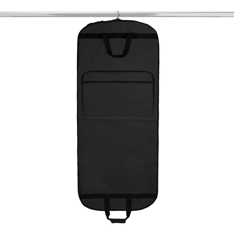 Dalix 60 Foldable Garment Bag Suits Cover Dresses w Front Pocket Black