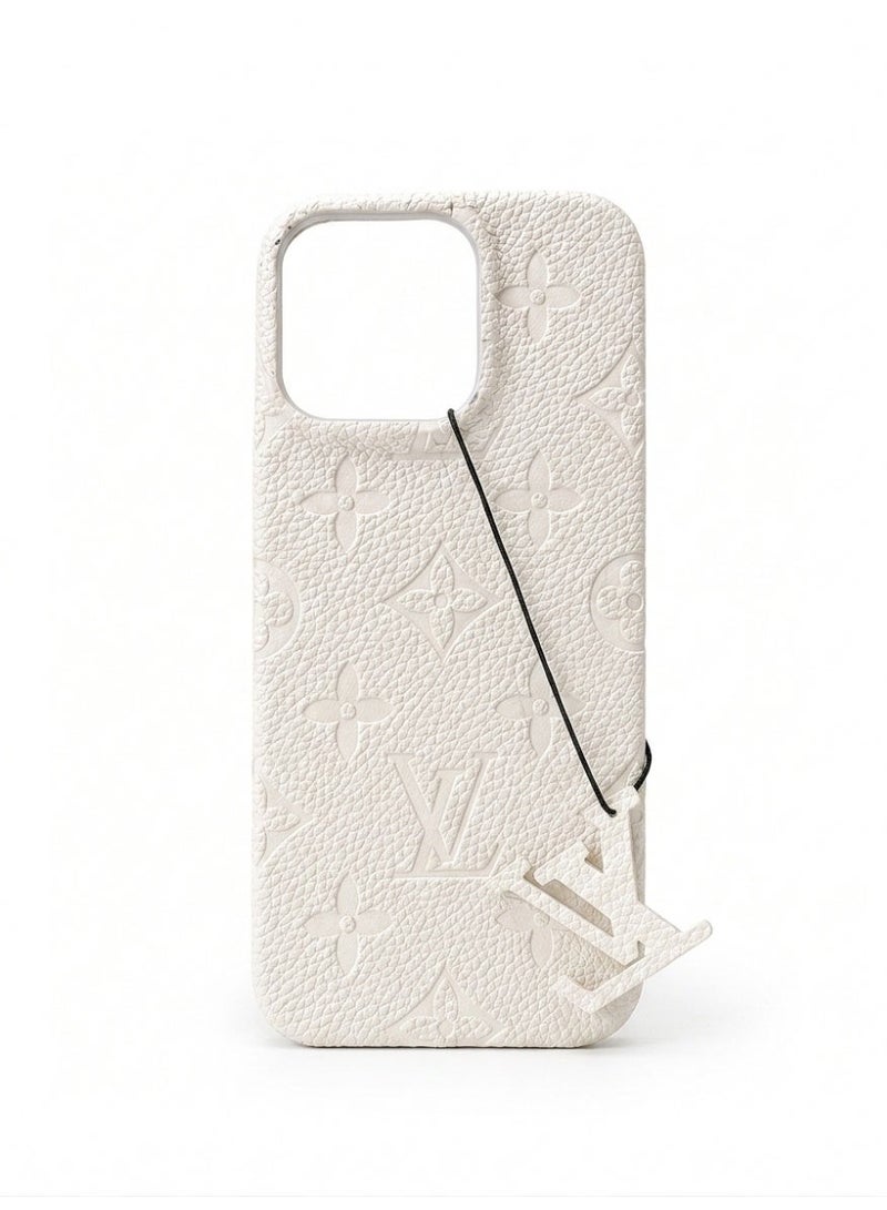 Luxury Embossed Case for iPhone 16  Pro Max – white - Image 1