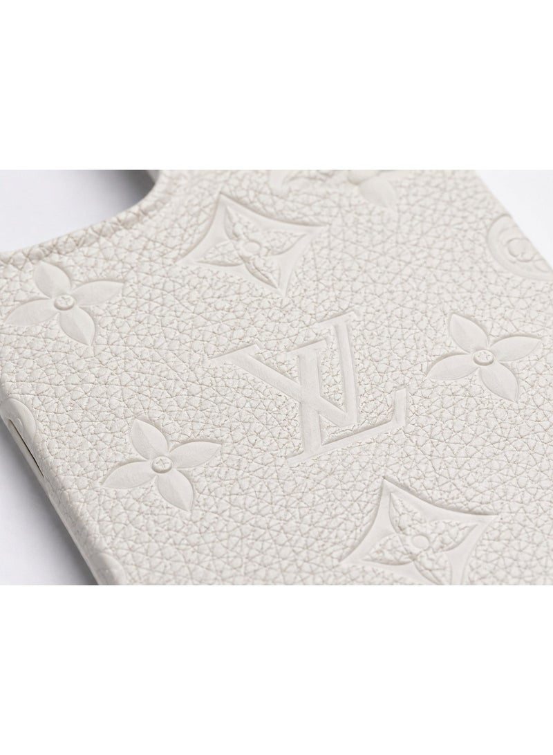 Luxury Embossed Case for iPhone 16  Pro Max – white - Image 4