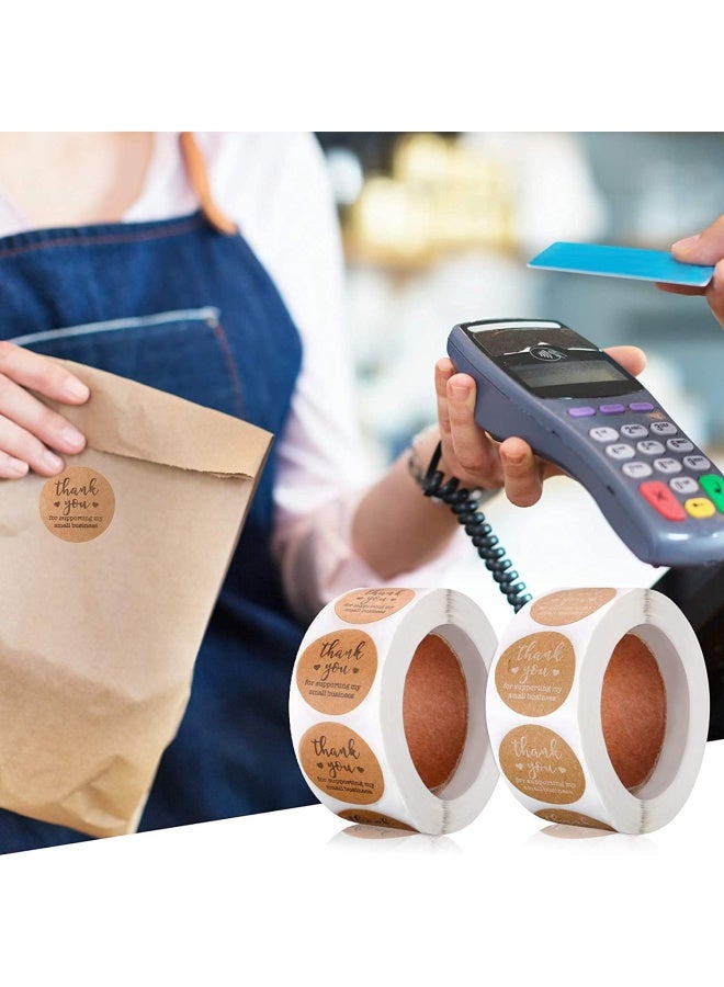 Premify 1 Inch Thank You Stickers, 1000 Pieces Brown Kraft Thank You For Supporting My Small Business Stickers Labels For Baking Packaging, Envelope Seals, Birthday, Party Gift Wrap, Brown Tags For Wedding - Image 5