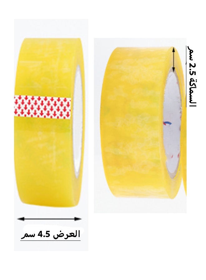 نيوترل لفافة شريط لاصق عالي الجودة، بعرض 4.5 سم وسماكة 2.5 سم، شريط لاصق قوي يستخدم للتغليف والصناديق وأكياس الشحن — مناسب للاستخدام في المستودعات والمنازل والمكاتب والمدارس وفي الحياة اليومية (شفاف أصفر) - Image 3