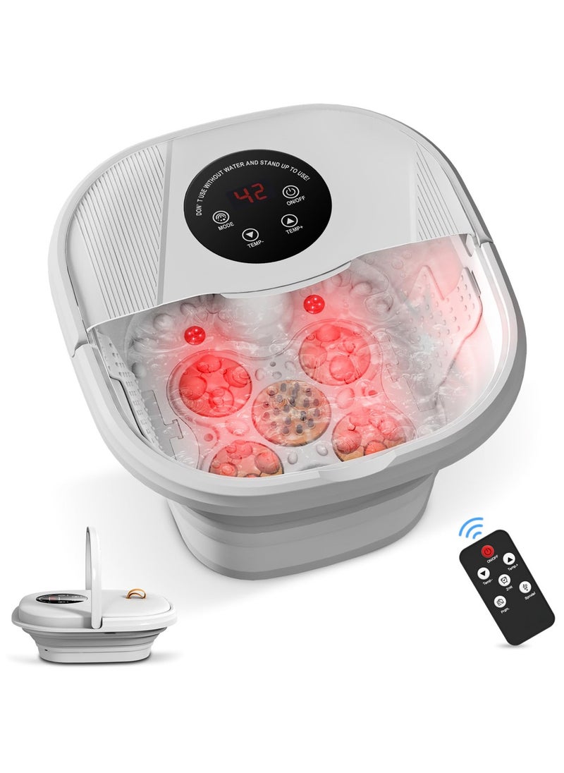 XiuWoo Pedicure Foot Spa Collapsible Electric Foot Spa Bath Massager with Heat, Temperature Control, LCD Screen Bbubbles, Remote Control, Ankle Soaking Foot Massage spa for Relieve Foot Pressure  - Image 1