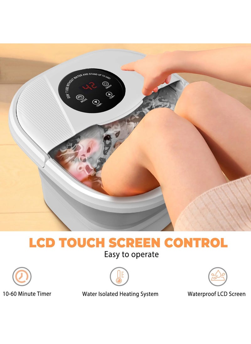 XiuWoo Pedicure Foot Spa Collapsible Electric Foot Spa Bath Massager with Heat, Temperature Control, LCD Screen Bbubbles, Remote Control, Ankle Soaking Foot Massage spa for Relieve Foot Pressure  - Image 3