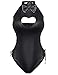 Yuriko Womens Bunny Costume Girl Suit Button Crotch Romper Onesie Bodysuit Cosplay Costume Furry Cat Ear Gloves Socks setBlack M - Image 3