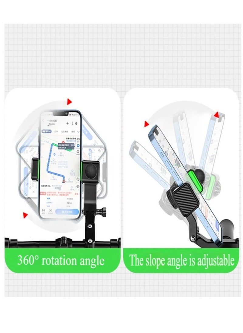 Generic Bike Phone Holder Adjustable Anti-Shake & Stabilize 360° Rotation Motorcycle Phone Holder Bike Phone Holder with Light Flashlight Anti-Off Phone Holder  - Image 3