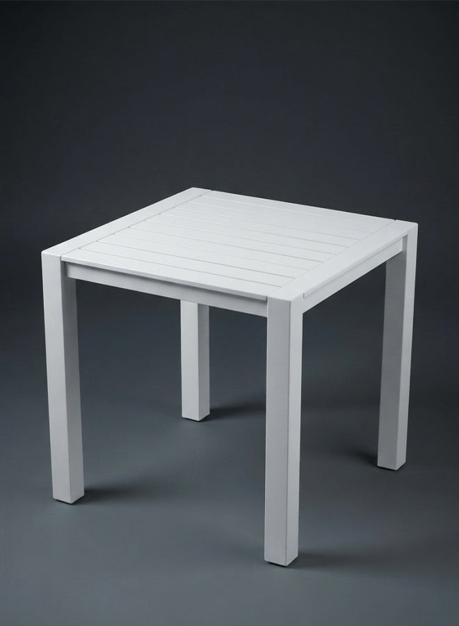 Modern Minimalist Outdoor Coffee Table (42 x 42 x 45 cm) - Solid Aluminum Frame, White Powder Coated Finish - Weather-Resistant & Rust-Proof Patio Furniture - Image 5