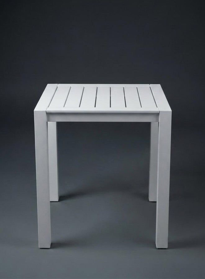 Modern Minimalist Outdoor Coffee Table (42 x 42 x 45 cm) - Solid Aluminum Frame, White Powder Coated Finish - Weather-Resistant & Rust-Proof Patio Furniture - Image 2