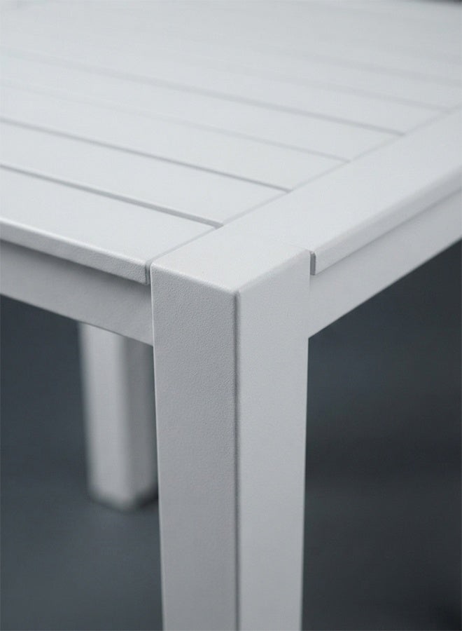 Modern Minimalist Outdoor Coffee Table (42 x 42 x 45 cm) - Solid Aluminum Frame, White Powder Coated Finish - Weather-Resistant & Rust-Proof Patio Furniture - Image 4