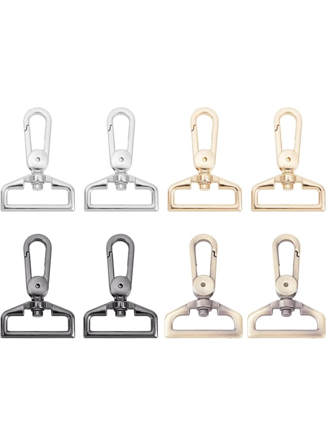 8 Pcs 4 Colors 1.5" D Ring Alloy Luggage Buckle Lobster Clasp Claw Swivel Push Gate Snap Hooks Trigger Clips for Purse Straps Bags Belting Key Ring DIY Craft Making  - Image 1