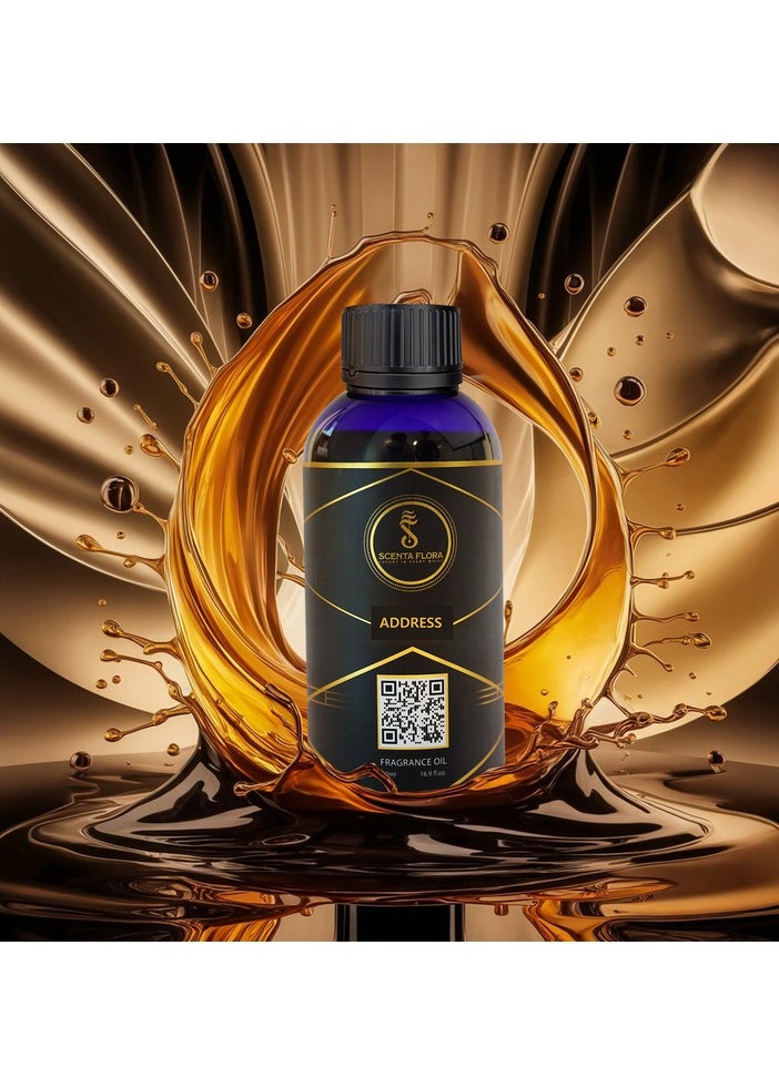 Scenta Flora - ADDRESS - Diffuser Aroma Oil - Uplifting, Earthy, and Warm Fragrance for Scent Diffusers - Aromatherapy (500 ml) - Image 1